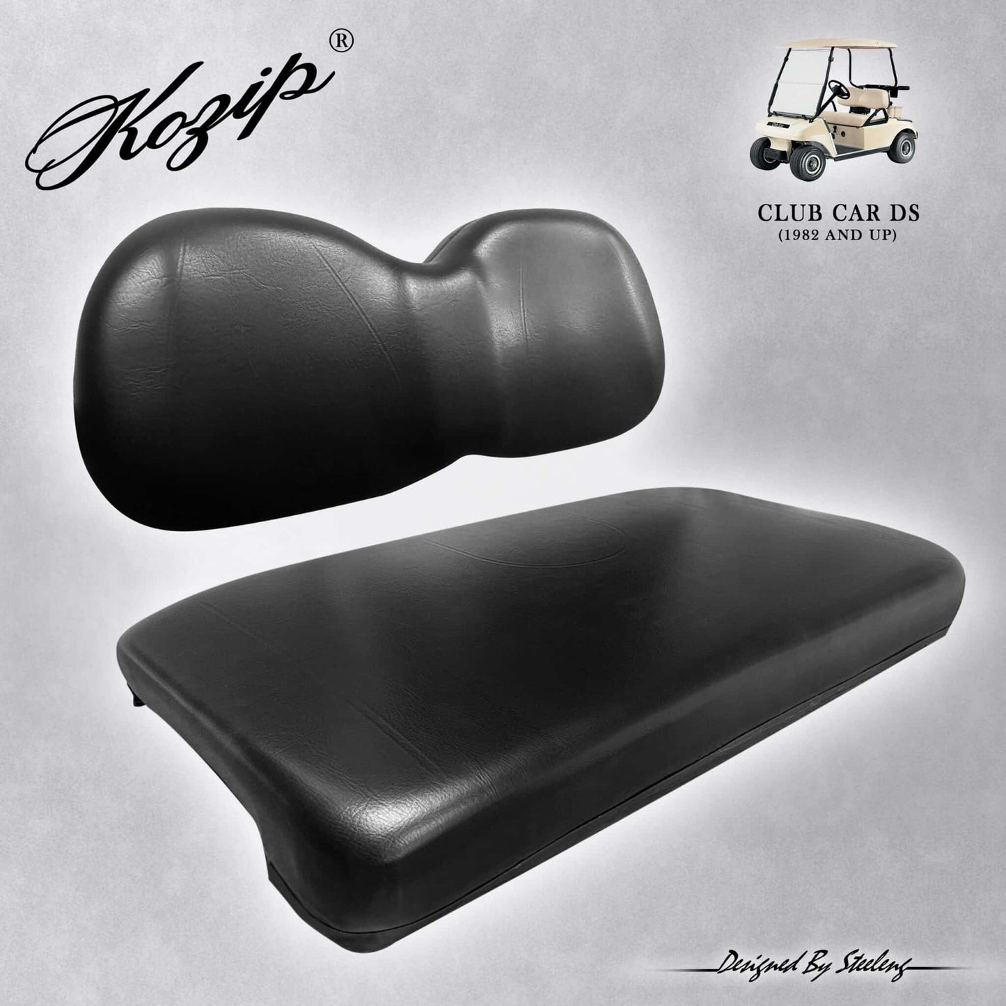 Club Car DS Front Seat Cushions Set-BLACK