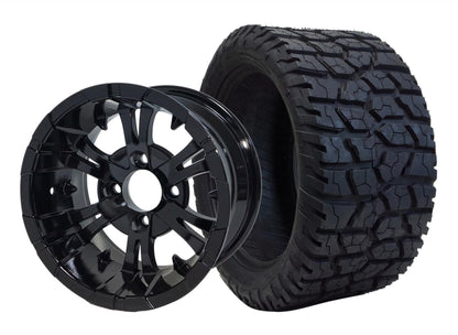 Golf Cart 14" Wheel & Tire Package 22" A/T D.O.T. Approved