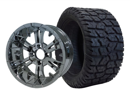 Golf Cart 14" Wheel & Tire Package 22" A/T D.O.T. Approved