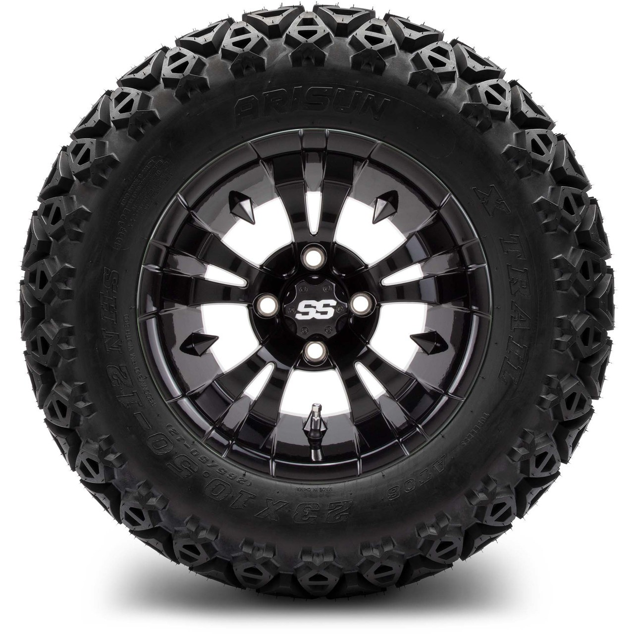 Most Popular Golf Cart Wheel/Tire Combo! 12" Vampire with 23" Tires!